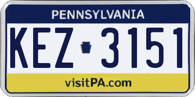 PA license plate KEZ3151