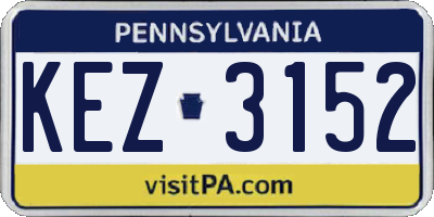PA license plate KEZ3152