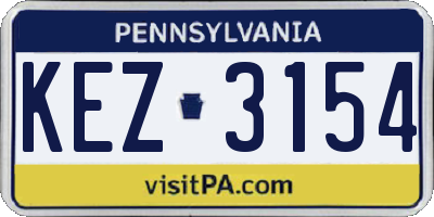 PA license plate KEZ3154