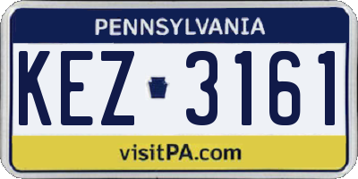 PA license plate KEZ3161