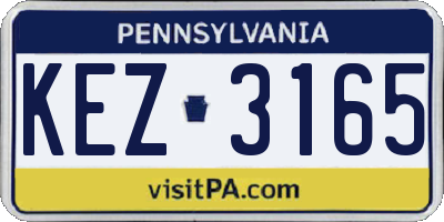 PA license plate KEZ3165
