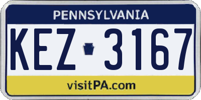 PA license plate KEZ3167