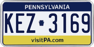 PA license plate KEZ3169