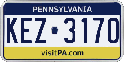 PA license plate KEZ3170