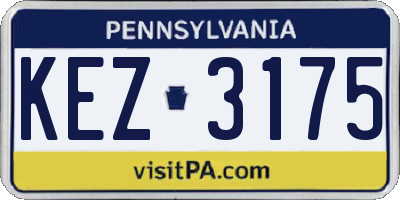 PA license plate KEZ3175