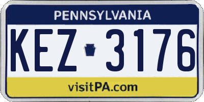 PA license plate KEZ3176