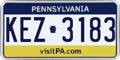 PA license plate KEZ3183