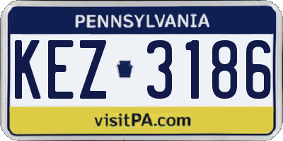PA license plate KEZ3186