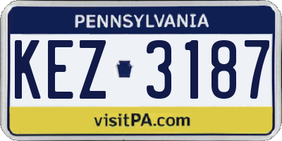 PA license plate KEZ3187