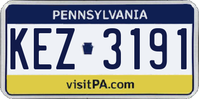 PA license plate KEZ3191