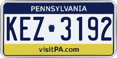 PA license plate KEZ3192