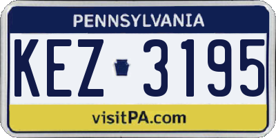 PA license plate KEZ3195