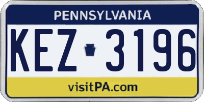 PA license plate KEZ3196