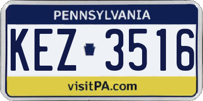 PA license plate KEZ3516