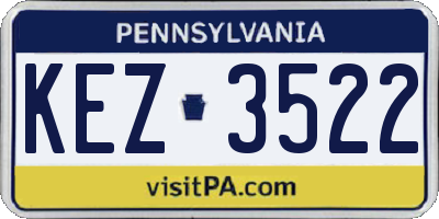PA license plate KEZ3522