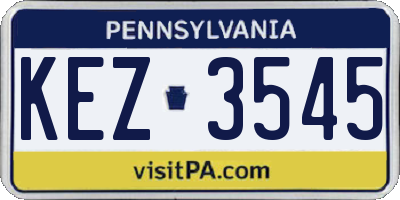 PA license plate KEZ3545