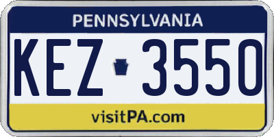 PA license plate KEZ3550