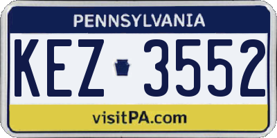 PA license plate KEZ3552