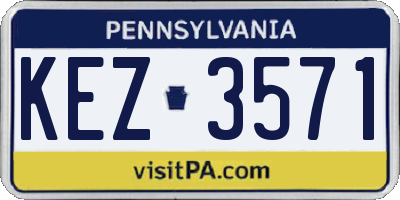 PA license plate KEZ3571