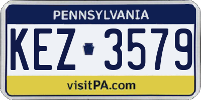 PA license plate KEZ3579
