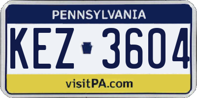 PA license plate KEZ3604