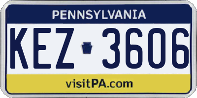PA license plate KEZ3606