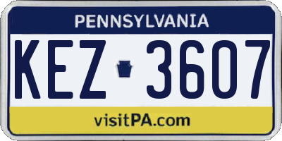 PA license plate KEZ3607