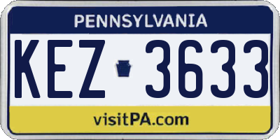 PA license plate KEZ3633