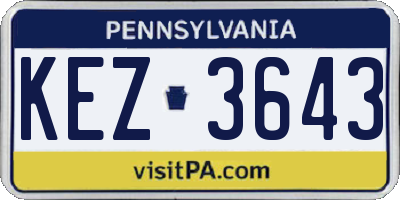 PA license plate KEZ3643
