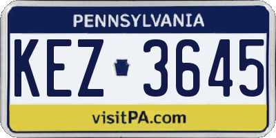 PA license plate KEZ3645