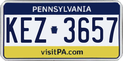 PA license plate KEZ3657