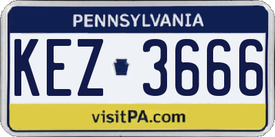 PA license plate KEZ3666