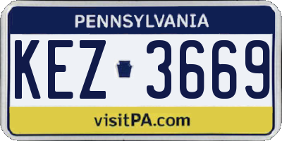 PA license plate KEZ3669