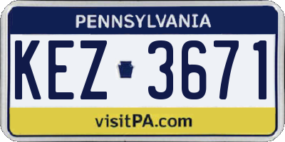 PA license plate KEZ3671