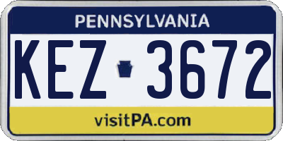 PA license plate KEZ3672
