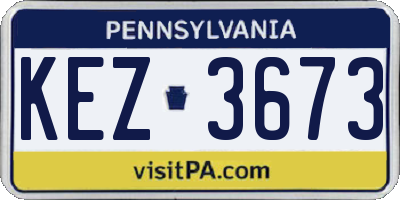 PA license plate KEZ3673