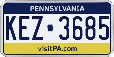 PA license plate KEZ3685
