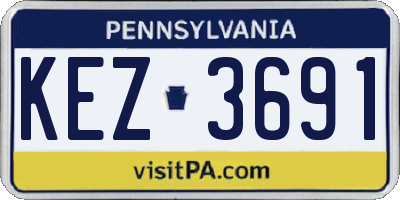PA license plate KEZ3691