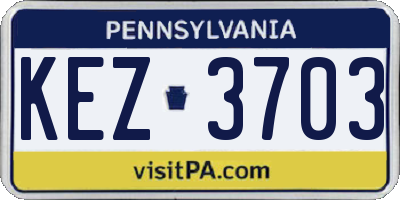 PA license plate KEZ3703