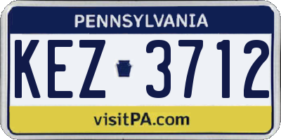 PA license plate KEZ3712