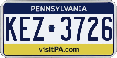 PA license plate KEZ3726