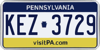 PA license plate KEZ3729