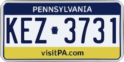 PA license plate KEZ3731