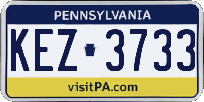 PA license plate KEZ3733