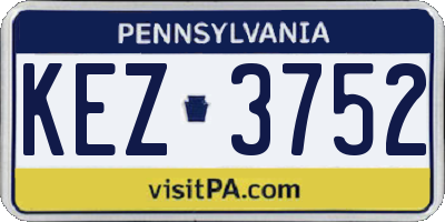 PA license plate KEZ3752