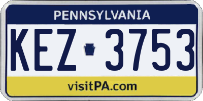PA license plate KEZ3753