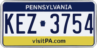 PA license plate KEZ3754