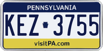 PA license plate KEZ3755