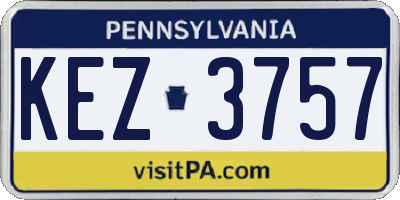 PA license plate KEZ3757