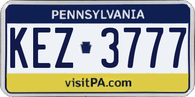 PA license plate KEZ3777
